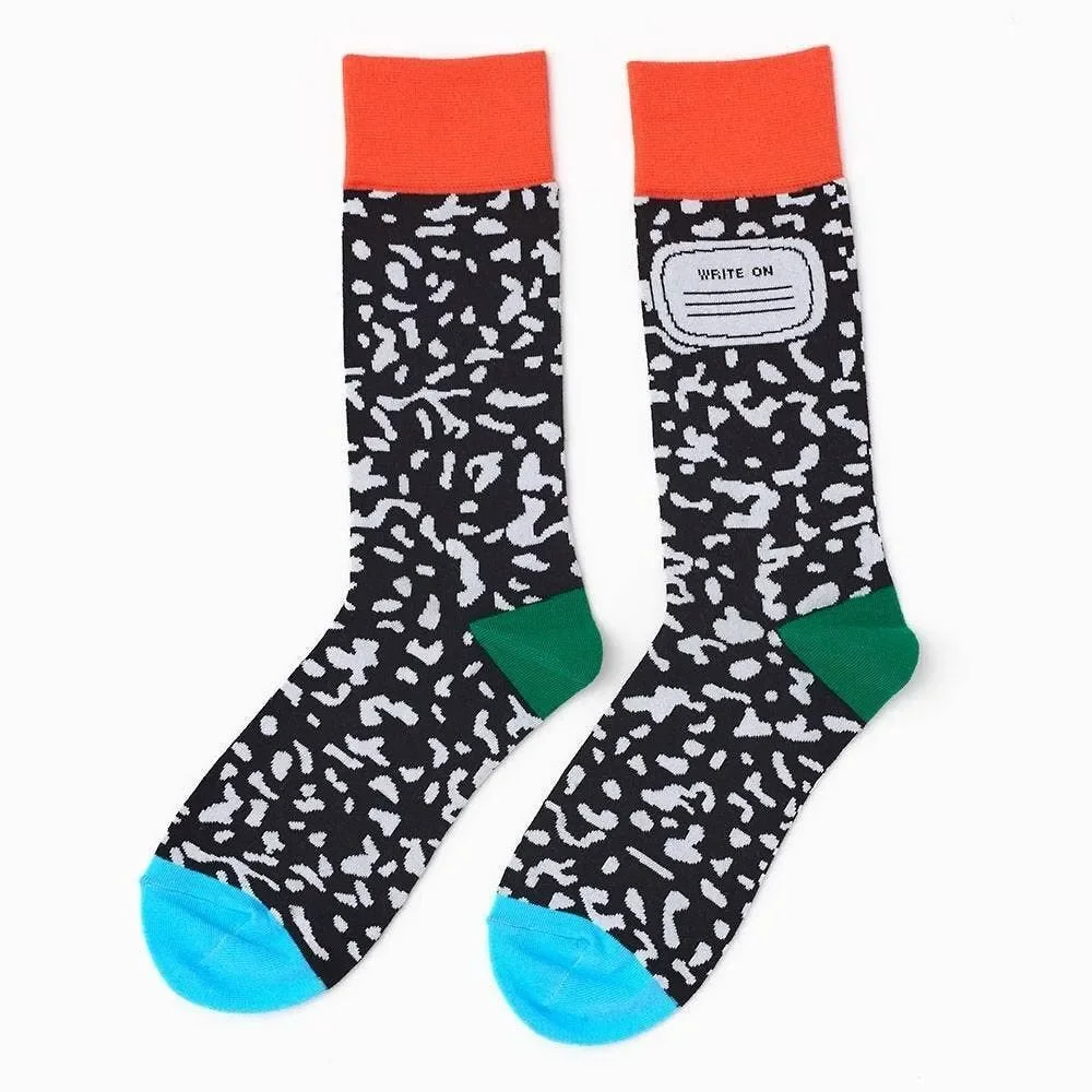 Paper Source Composition Socks NEW Unisex Crew Adult Socks